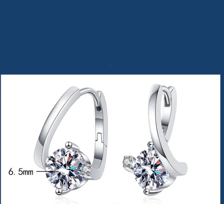 high end trendy jewelry 1 Pair 1.0ct Round Moissanite Hoop Earrings rent high end jewelry 925 Sterling Silver DEF Colorless VVS1-VVS2 GRA Certified Customizable amazon high end jewelry