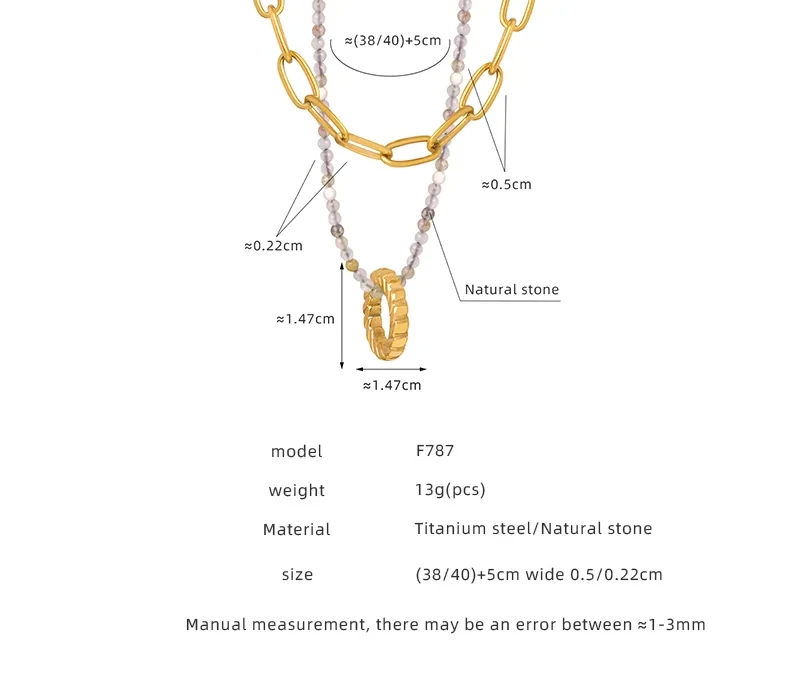 high jewelry vs fine jewelry Exclusive Waterproof 18K Gold brilliance fine jewelry 10kt gold Plated Double Layer Natural Stone Beaded Necklace – One-of-a-Kind Deal salt fine jewelry