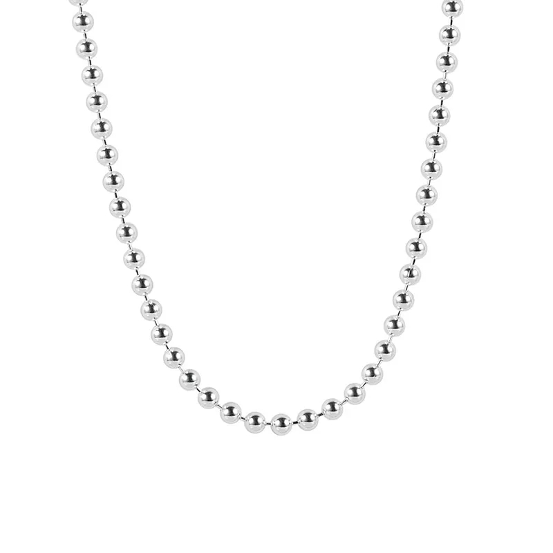 high quality fashion jewelry wholesale "Trendsetting Hand-Engraved S925 japanese high end jewelry Sterling Silver Bead Chain Necklace | Affordable Luxe Festival Fashion" bulgari high end jewelry