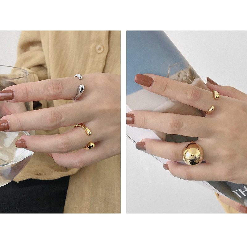 high quality jewelry vendors Wholesale Korean S925 fashion high end jewelry brands Sterling Silver Water Drop Ring - Glossy, Matte, Grunge Styles Available where to sell used high end jewelry