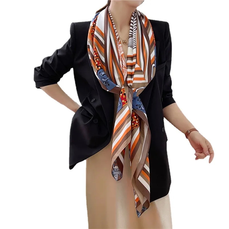 history of fashion accessories "Unique Weatherproof European-American Twill Silk Square Scarf – Striped Shawl Headscarf fashion accessories picture for All Seasons" fashion accessories brands in india