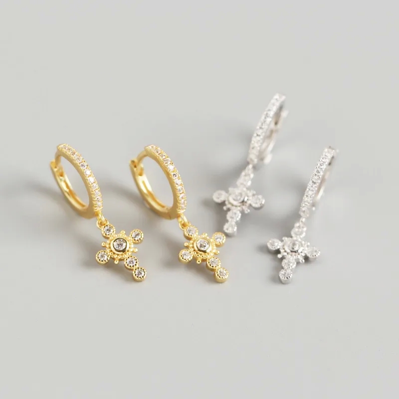 how to become a high end jewelry designer "Discounted S925 Sterling high end faux jewelry Silver Shiny Diamond Cross Ear Clips – Affordable Luxe Fashion" high quality jewelry manufacturers