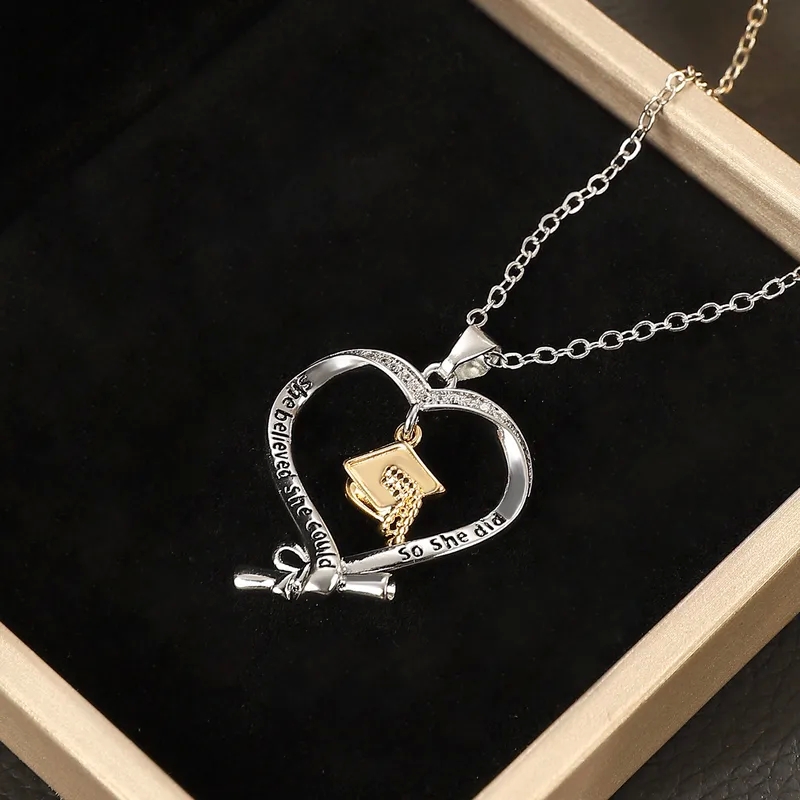 fine gold 9999 "Custom Eco-Friendly Minimalist Heart Pendant Necklace – Modern Doctoral Cap Design for Party fine jewelry kauai & Festival Fashion" blakeman's fine jewelry