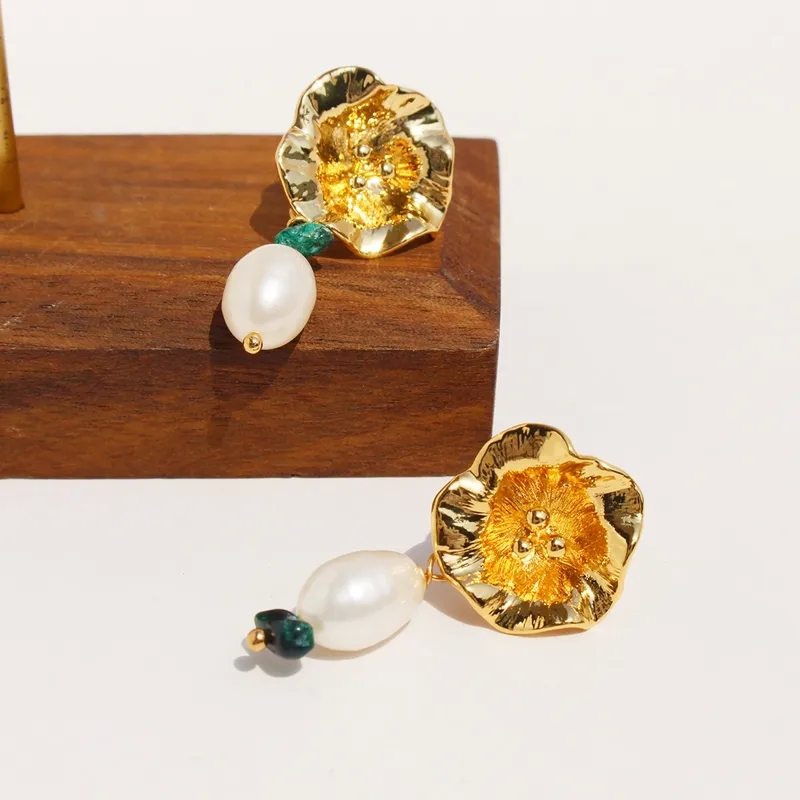 insurance for high end jewelry "Eco-Chic 24K Gold Plated Freshwater Pearl & Malachite Drop Earrings custom made high end jewelry – Edgy Sophisticated Affordable Fashion" high end jewelry consignment