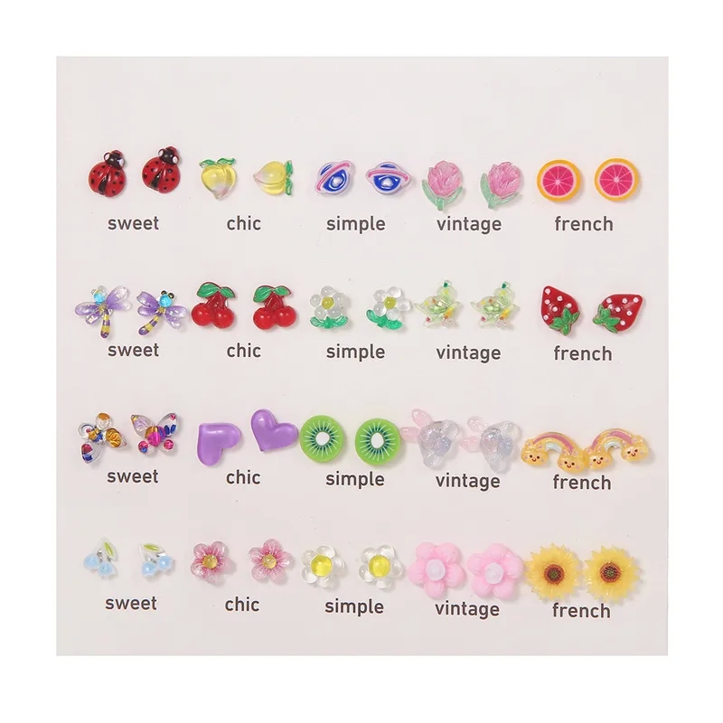 international fashion jewelry & accessory show 2024 "Exclusive Deal: Dainty Cartoon Resin Ear Studs fashion jewelry wholesale suppliers in india – Affordable Chic Sparkle Accessories" high fashion jewelry brands