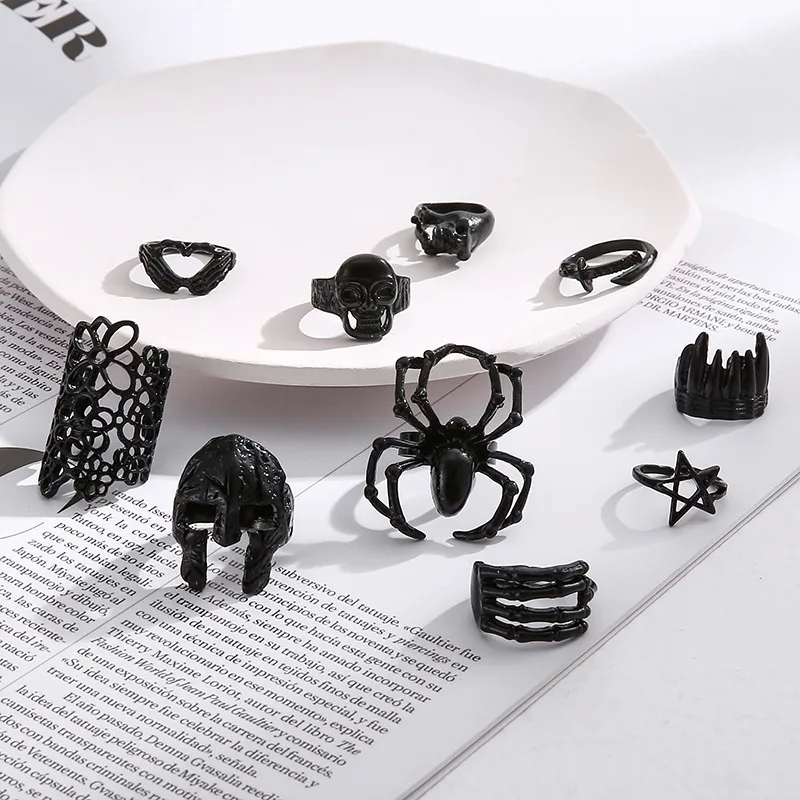 iris fashion jewelry "Modern Bespoke Spider Skull Alloy Ring – Ethically Made Halloween Party Wear fashion jewelry quotes for Unisex" alamode fashion jewelry