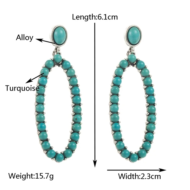 is fashion jewelry real Exclusive 60s fashion jewelry Polished Turquoise Silver Drop Earrings - Premium Glistening Alloy Modern Color Block Design Vacation Style my fashion 88 jewelry