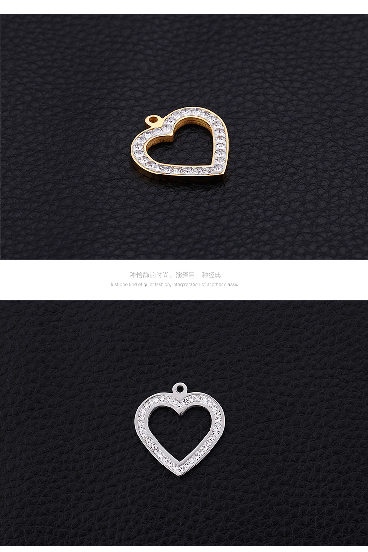jewelry making kits for 10 year old Elegant Recycled Titanium Steel 18K Gold Plated Heart Pendant with Premium zipper bracelet for jewelry making Rhinestones jewelry making wholesale