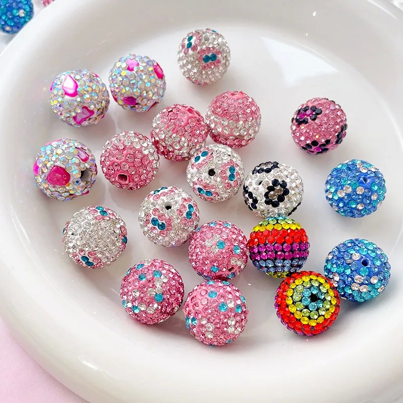 jewelry making kits for girls "Wholesale 16mm Lightweight Copper Rhinestone Beads 2-2.9mm Hole jewelry making date night Glam Sparkle Round Beads for Crafting" starting jewelry making