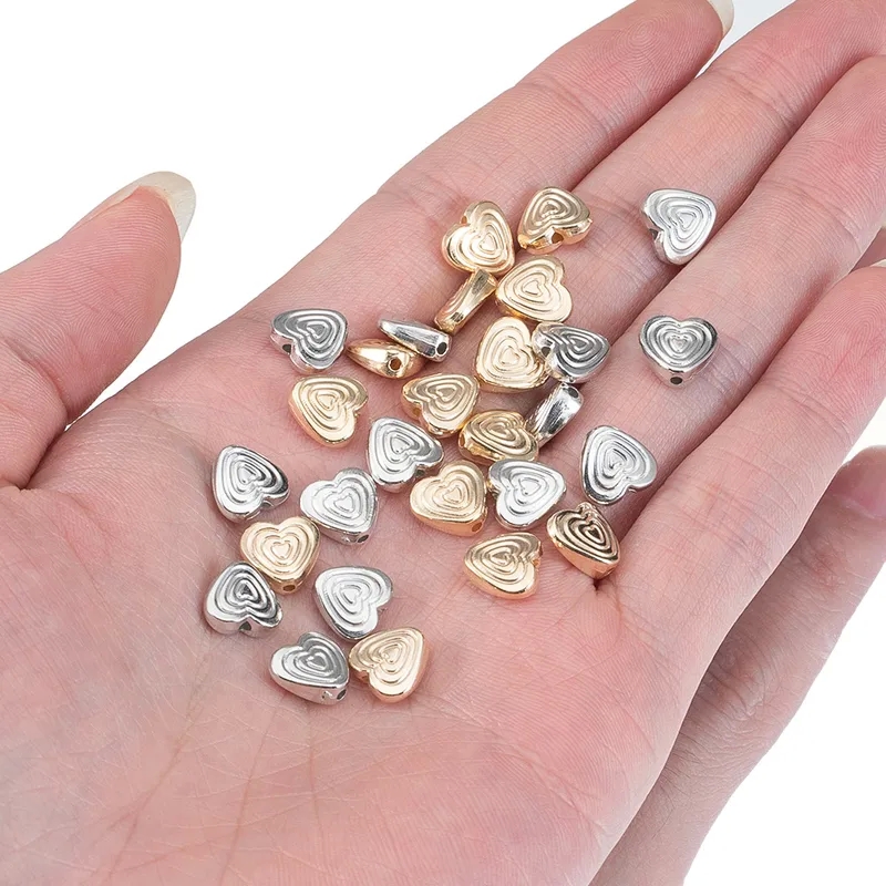 jewelry making reno "Ethically Made Recycled Plastic Heart flower charms for jewelry making Beads 9mm Diameter 1~1.9mm Hole Minimalist Ethnic Fashion Must-Have 50 PCS/Pack" easy jewelry making ideas