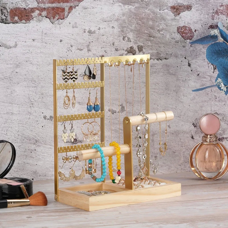 jewelry making wholesale suppliers "Vintage-Inspired Geometric Solid Wood & Iron Jewelry Display Rack – rock jewelry making kit Timeless Ethnic Glam Beauty" jewelry making kit hobby lobby