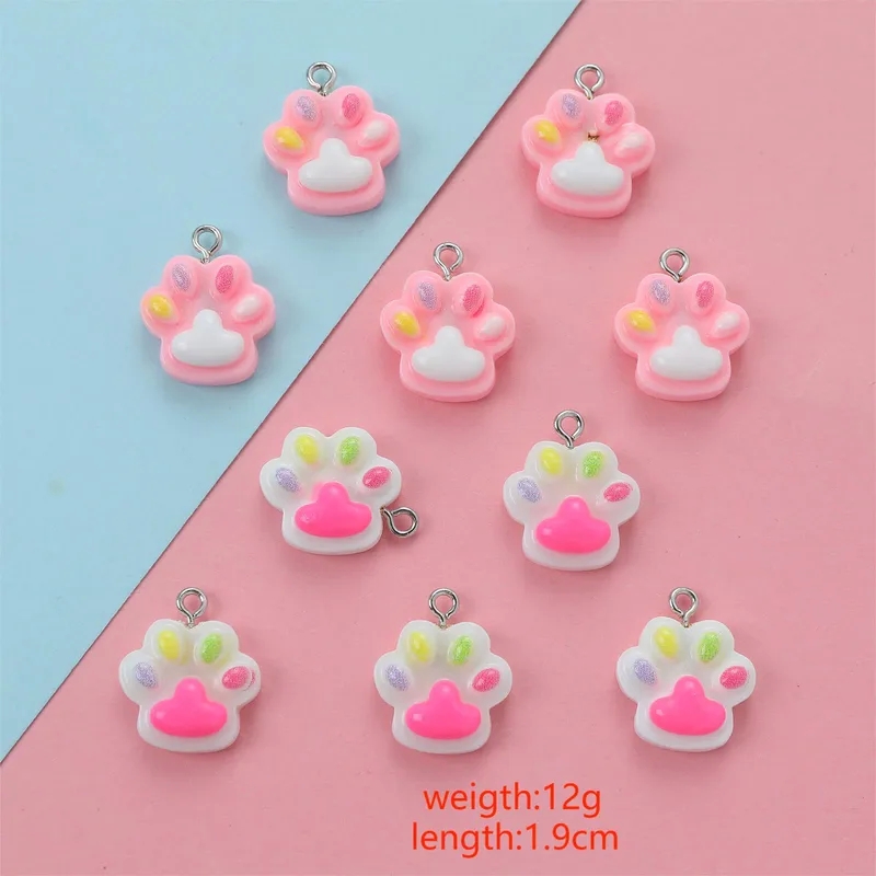 jewelry stores 0 interest "Vintage-Inspired 19mm Resin Paw 6mm jewelry making Print Pendants – Premium One-of-a-Kind 10-Piece Wholesale Set" sterling silver chain for jewelry making