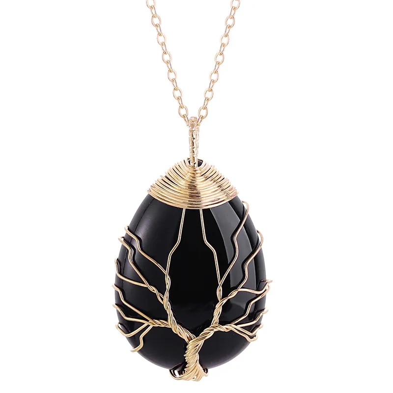 kmart jewelry making "Handpicked jewelry making queen creek Organic Retro Tree Crystal Charms – Unique Handcrafted Natural Stone Water Droplet Pendants" non tarnish chain for jewelry making