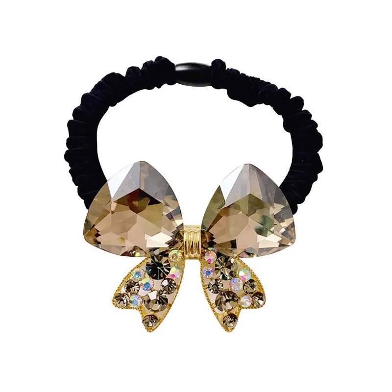 korean hair accessories "Wholesale Adjustable Bold Crystal Bow Hair Tie – Refined hair accessories bows Festival Fashion Accessory" 70s fashion hair accessories