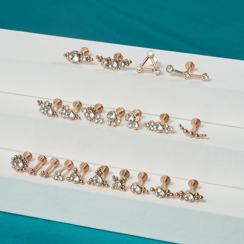 macy's fine jewelry sale Handmade Ethical Lip Rings: Bespoke 304 Stainless Steel, 18K Gold Plated, Shiny Geometric Design with brand x piercing & fine jewelry Premium Gemstone Inlay fine jewelry rental