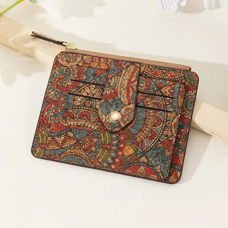 makeup bags Vintage Luxury Unisex Devil's Eye Cork Card Holder – Dainty Zipper Buckle Design qvc lug bags Fashion-Forward Elegance bags near me