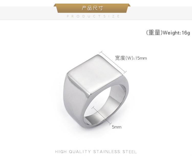 men's jewelry brands list Wholesale Retro Tribal Square Rings - 304 Stainless Steel, 18K Gold Plated, Polished, Safe, Classic tommy hilfiger men's jewelry Design men's jewelry london