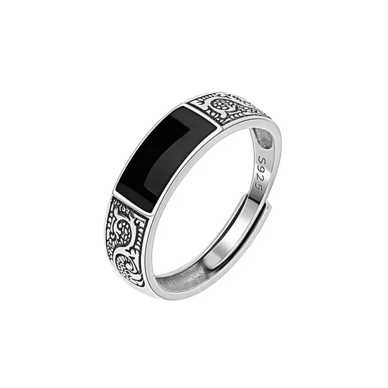 men's jewelry essentials "Chic Retro Monogram Copper Enamel aldo men's jewelry Rings – Glam Recycled Silver-Plated Unisex Glistening Jewelry" rings men's jewelry