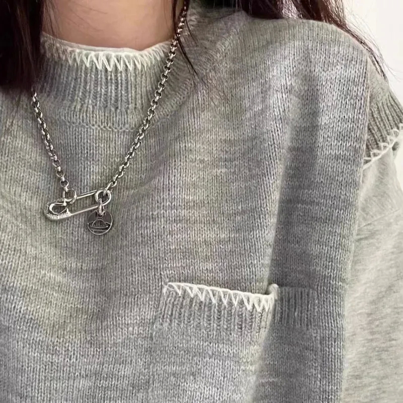 Handmade Minimalist Boho Chic Titanium Steel Pendant Necklace – Modern Bespoke Punk-Inspired Women's Jewelry