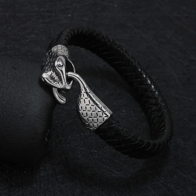 men's jewelry in the 80s "Bold Glam Vintage-Inspired Stainless men's jewelry pendants Steel Snake Head Bracelet – Wholesale Fashion Statement Piece" mens 80s jewelry fashion
