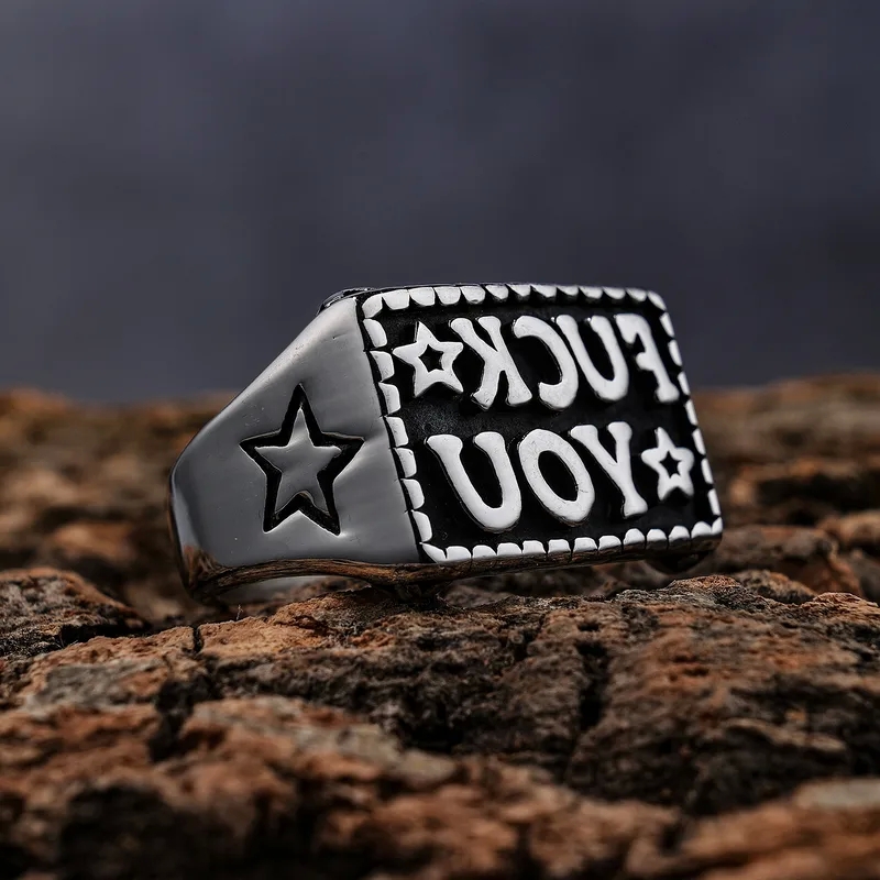 men's jewelry kays "Custom High-Fashion Punk Star Stainless Steel Men's Wide Band Rings – men's jewelry diamond Sleek Design 304 Stainless Steel" christian men's jewelry