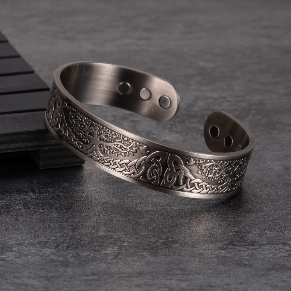 men's jewelry paris Eco-Friendly Refined Copper Magnetic Men's armani men's jewelry Bangle – Vintage Formal Style Solid Color Cuff 80's men's jewelry