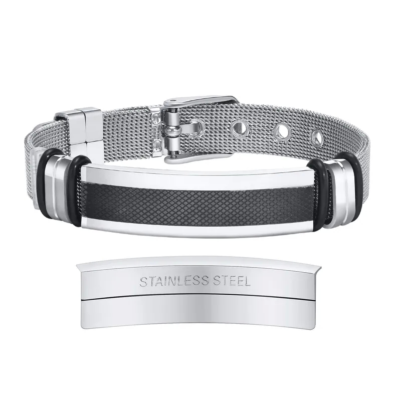 men's jewelry real "Wholesale Minimalist Sparkling 304 women's jewelry Stainless Steel Hypoallergenic Color Block Bangle – Premium Bulk" men's jewelry shop