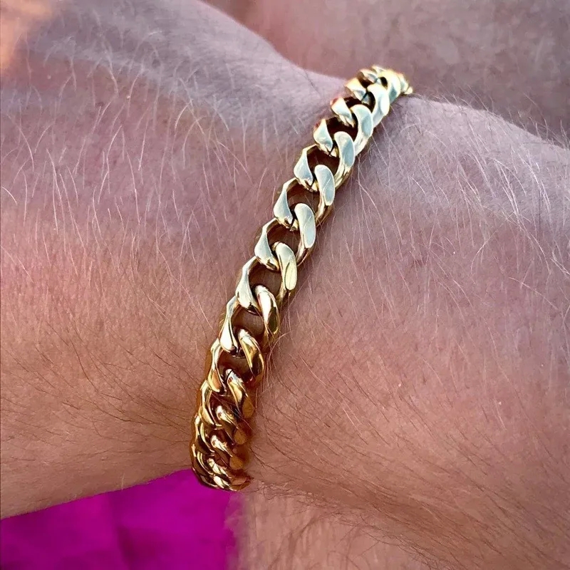 men's jewelry to put ashes in "Artsy zircon men's jewelry Geometric Stainless Steel Unisex Bracelet – Ethically Made Fashion Must-Have 1 Piece" 10k gold men's jewelry