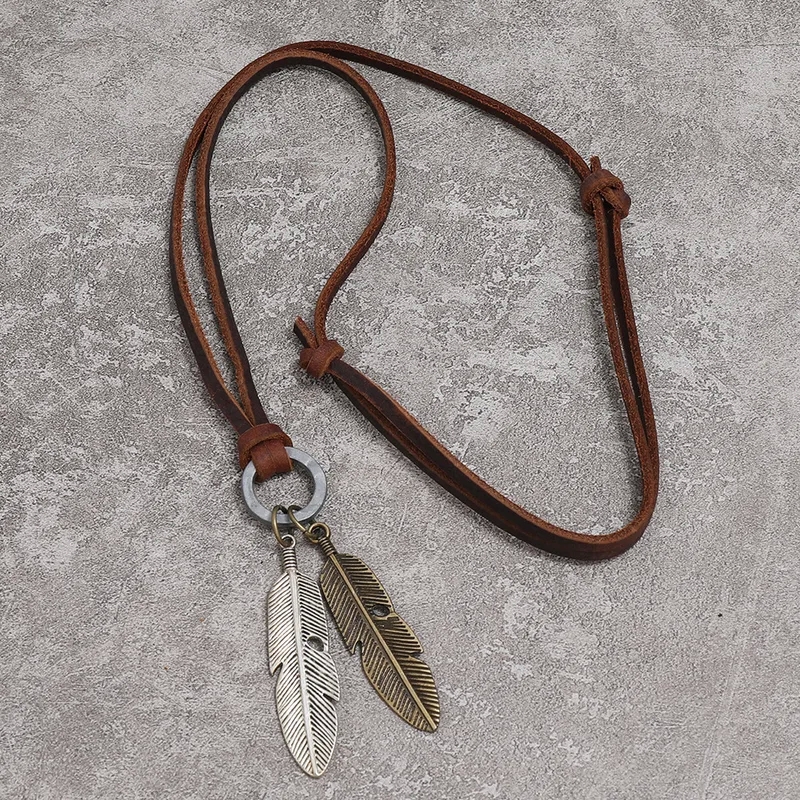 men's jewelry under 50 "Exclusive Limited harley davidson men's jewelry Edition Retro Hip-Hop Feather Alloy Necklace – Elegant & Discounted Wholesale Jewelry" hindu men's jewelry