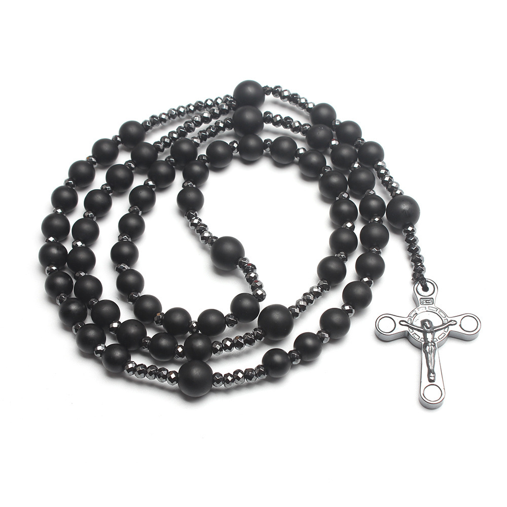 ﻿men's jewelry Vintage Chinoiserie Geometric Cross Beaded Men's Pendant Necklace – Classic, Authentic, Colorful men's jewelry 2000s Ethnic Style mens jewellery 40th birthday