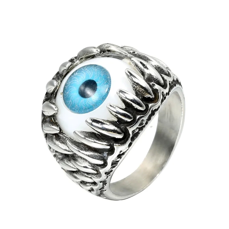 zinc men's jewelry "Luxury Devil's Eye Titanium Steel Opal Ring – 18K Gold Plated Scratch-Resistant Durable men's jewelry sets Men's Jewelry with Glam Vibe" maison men's jewelry