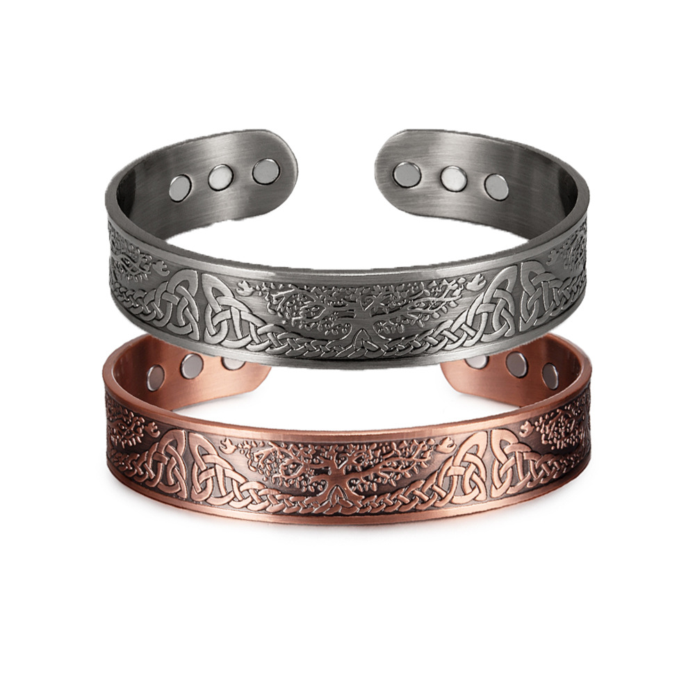 men's jewish jewelry Eco-Friendly Refined Copper Magnetic Men's Bangle – Vintage Formal Style Solid Color 925 mens jewelry Cuff zales men's jewelry sale