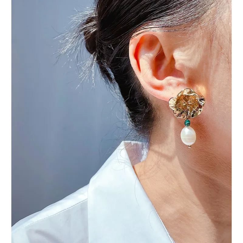 make your own high end jewelry "Eco-Chic 24K Gold leather high end jewelry box Plated Freshwater Pearl & Malachite Drop Earrings – Edgy Sophisticated Affordable Fashion" chanel high end jewelry