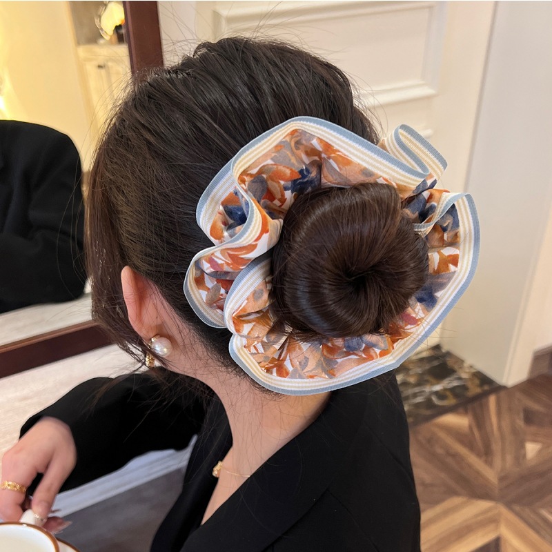 mother of the bride hair accessories for short hair Elegant Romantic Striped Floral Hair Ties - Sleek Sweet Design for 1950s vintage hair accessories Wholesale baby girl hair accessories