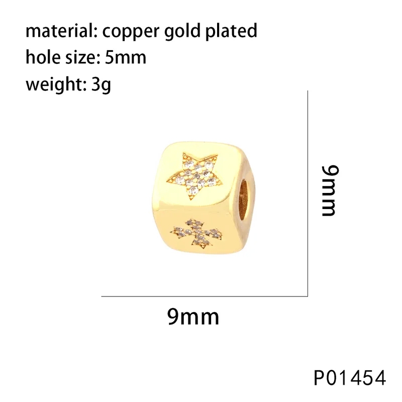 natural beads for jewelry making Eco-Friendly 9x9MM Copper Zircon 18K Gold Plated Devil's Eye Heart Dice Beads – kendra scott jewelry making party Exquisite Polished High-End Casual Jewelry steps of jewelry making
