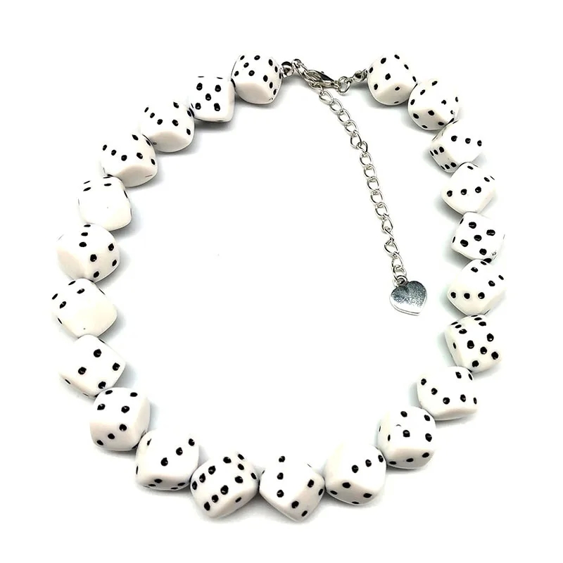 nisa premium fashion jewelry "Luxury Heritage Dice Acrylic Beaded Necklace – Shiny Unisex fashion y jewelry Limited Edition High-End Jewelry" fashion jewelry canada