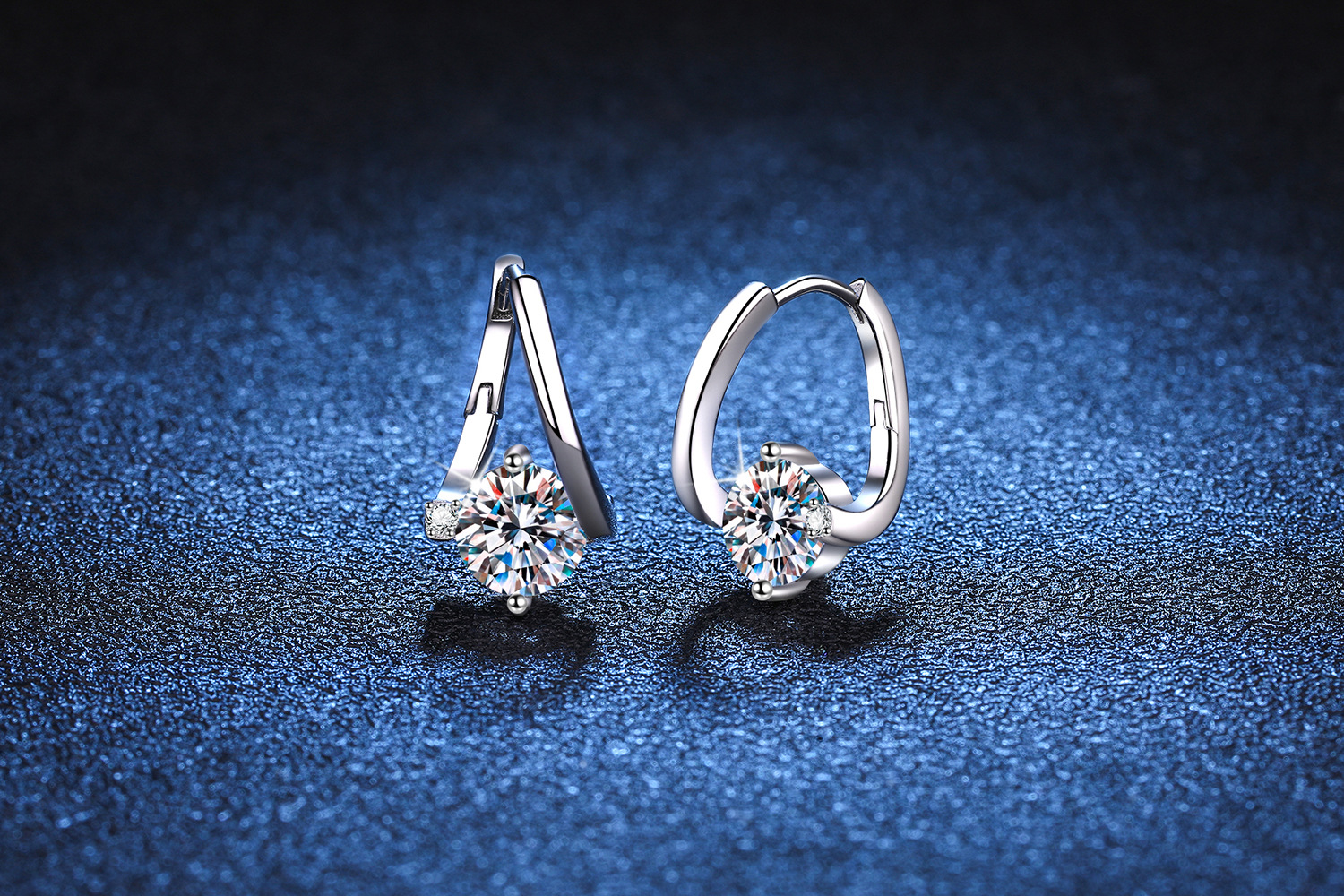 open a high end jewelry store 1 Pair 1.0ct Round Moissanite Hoop the high end jewelry brands Earrings, 925 Sterling Silver, DEF Colorless, VVS1-VVS2, GRA Certified, Customizable high end jewelry designers
