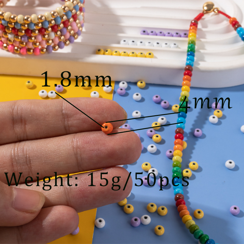 open jump rings for jewelry making Wholesale 50 PCS 4mm Bold Polished jewelry making jobs near me Arylic Beads, Tarnish-Resistant, Multifunctional, Simple Elegance, 1~1.9mm Hole flat beads for jewelry making