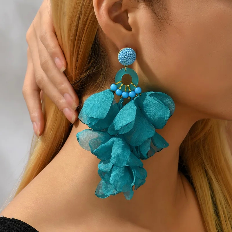 fashion jewelry calgary "Premium Matte Beaded Lace Drop Earrings – Handmade Celebrity-Style Elegant fashion jewelry wholesale suppliers in india Vacation Petal Design" qvc fashion jewelry