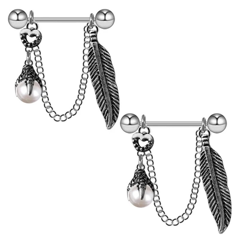 qvc fine jewelry Luxury Elegant Hip-Hop Roman British Style Heart-Shaped Stainless Steel Rhinestone quest fine jewelry Nipple Ring Scratch-Resistant Gold-Plated kohl's fine jewelry