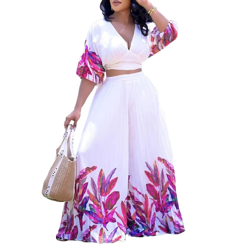 qvc women's clothing "Wholesale Women's Casual what size is 0x in women's clothing Leaf-Print Polyester Spandex Co-ord Set – Feminine & Heritage-Inspired Elegance" women's clothing holland mi