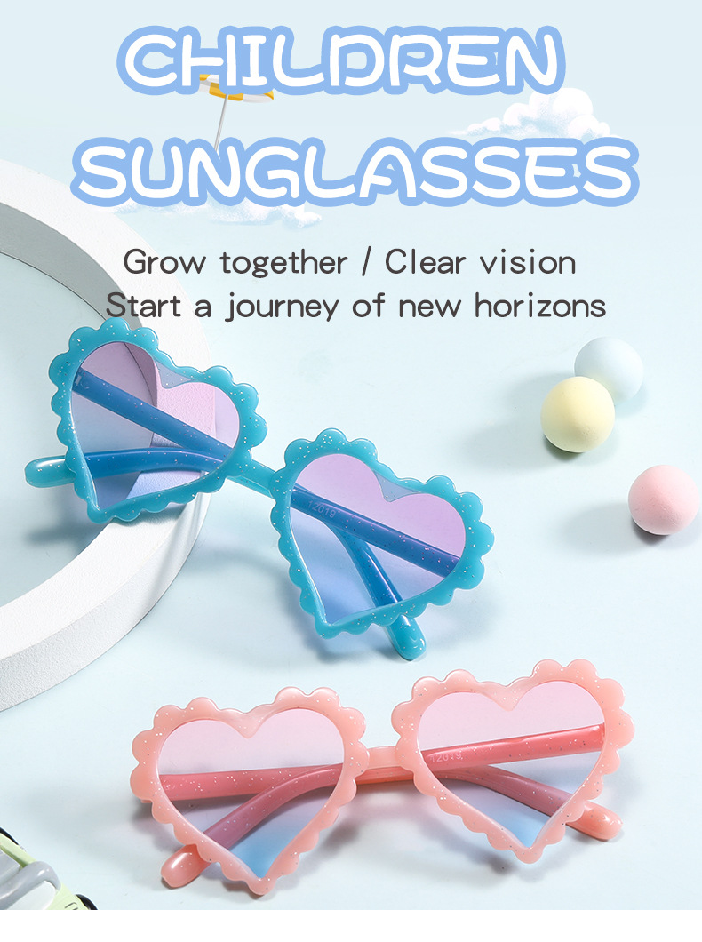 safe Wholesale Kids' Unisex Heart-Shaped Mirror Sunglasses - Quick, Waterproof, Tarnish-Resistant limited edition Full Frame Design personalized