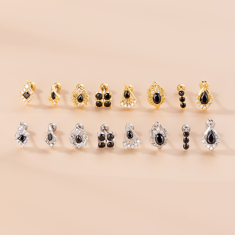 sam's fine jewelry Artisanal Shiny 316L Stainless Steel Ear Cartilage Rings bailey's fine jewelry zoominfo & Studs with Zircon Inlay, Custom-Fit for Formal Elegance grace fine jewelry
