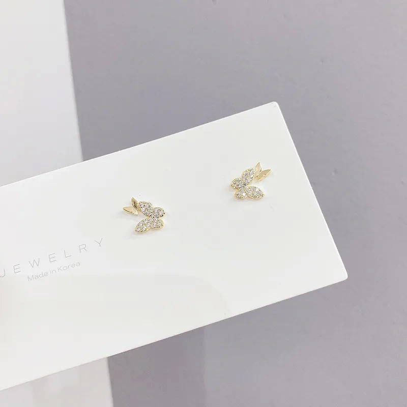 simmons fine jewelry "Romantic fine jewelry vs high jewelry Weatherproof Butterfly Copper Earrings with Zircon Inlay – 3 Pairs Affordable Gift" fine jewelry 14k gold