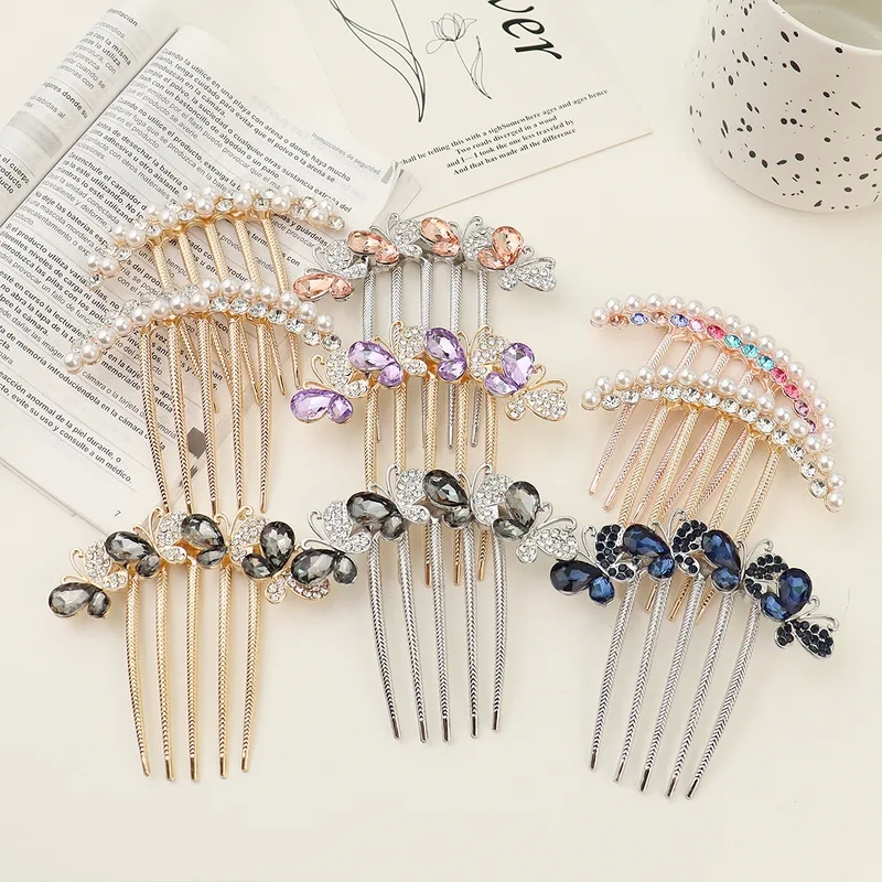 stitch hair accessories "Vintage-Inspired Shiny Butterfly Alloy Crystal hair accessories list Pearl Hair Comb – Sophisticated Fine Jewelry Accessory" wholesale hair accessories