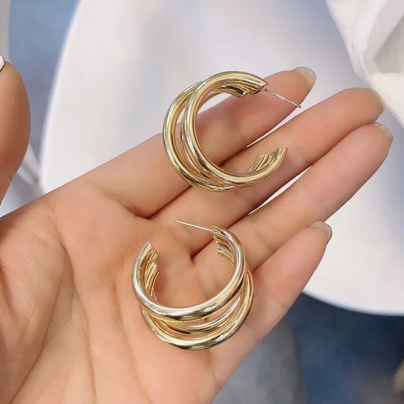 tiffany fashion jewelry "Trendy Boho Multi-Layered C-Shaped Alloy Hoop Earrings – Custom-Fit fine jewelry vs fashion jewelry Celebrity Style" wang shuo fashion jewelry