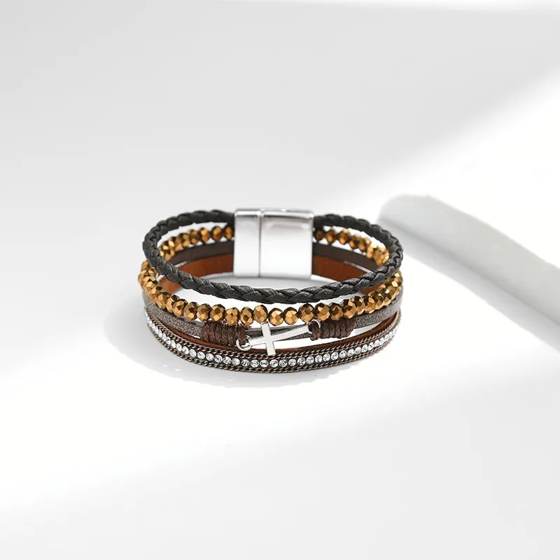 tom ford men's jewelry "Eco-Chic Vintage Cross Leather Bracelets dillards men jewelry – Boho Glam Statement Piece for Women" effy men's jewelry