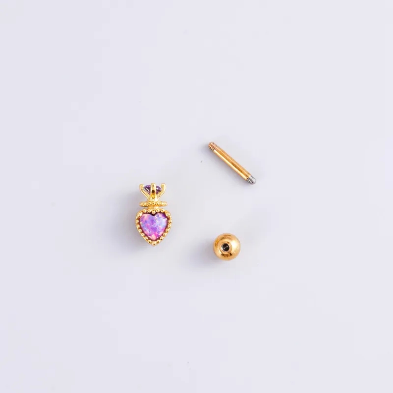 twila true fine jewelry Luxury Bespoke Heart-Shaped 3 fine Ear Cartilage Rings & Studs – 316L Stainless Steel Copper Plating Zircon Inlay Delicate Design 770 fine jewelry