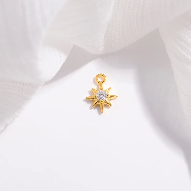 unique charms for jewelry making Ethical Minimalist Hand-Engraved 925 Silver Zircon Star Pendant - types of pliers for jewelry making Bold Design Simple Elegance Jewelry Accessory jewelry making organizer