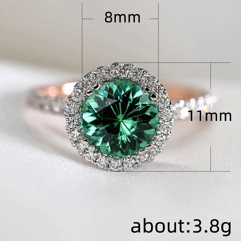 used fine jewelry for sale "Bohemian Sleek Copper Zircon Silver-Plated Waterproof gemma watts fine jewelry Ring with Micro-Emerald for Women" zodiac fine jewelry